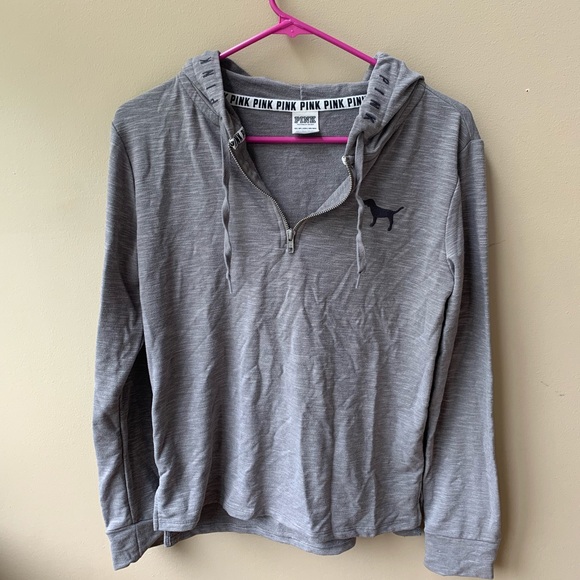 PINK Victoria's Secret Tops - PINK Gray Quarter-Zip